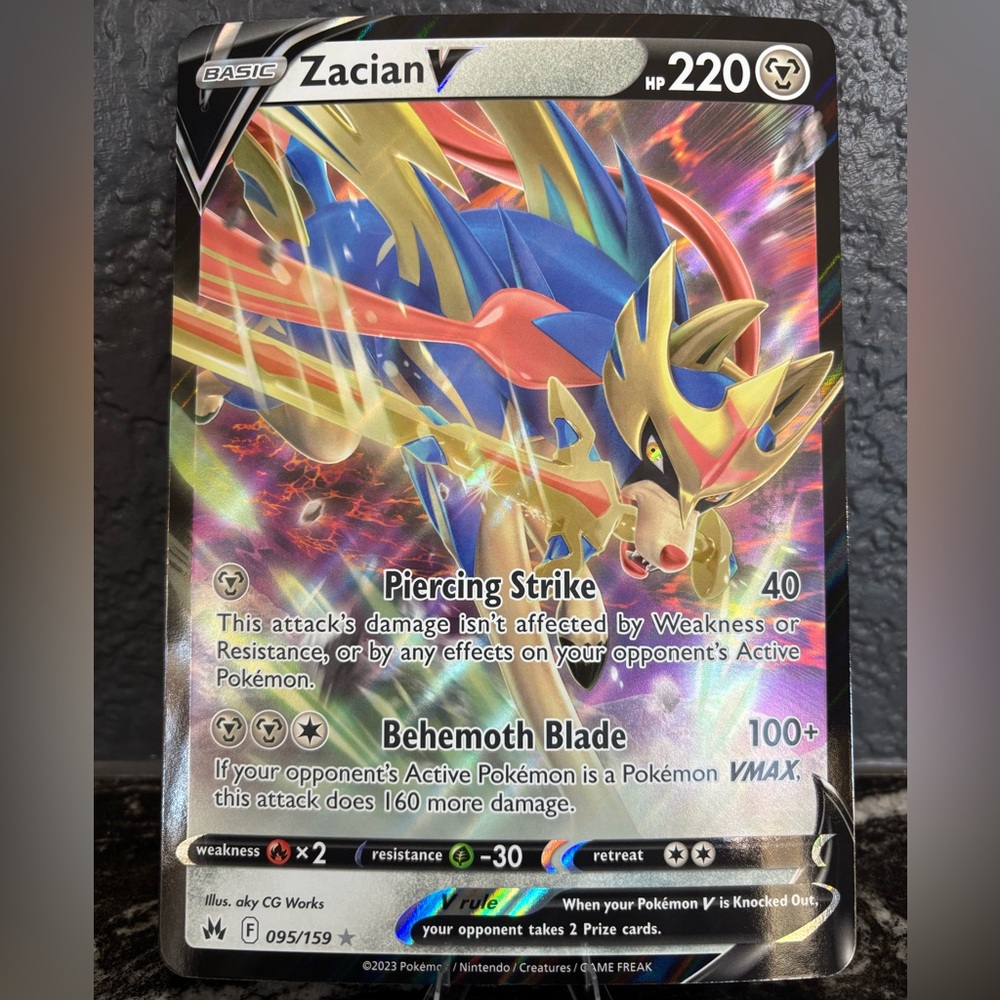 Pokemon Zacian V 095/159 Crown Zenith Ultra Rare Holo JUMBO Promo Card NM